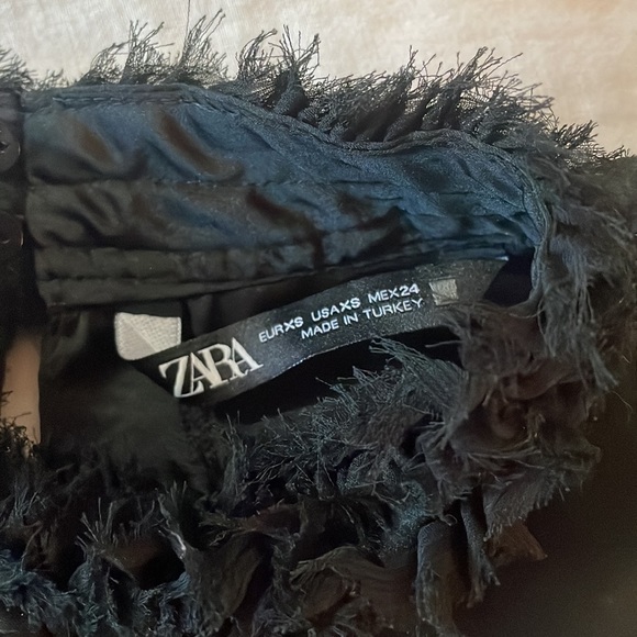 Zara Flowy Dressy Black Tank with Ruffle Collar sz XS - Picture 3 of 6